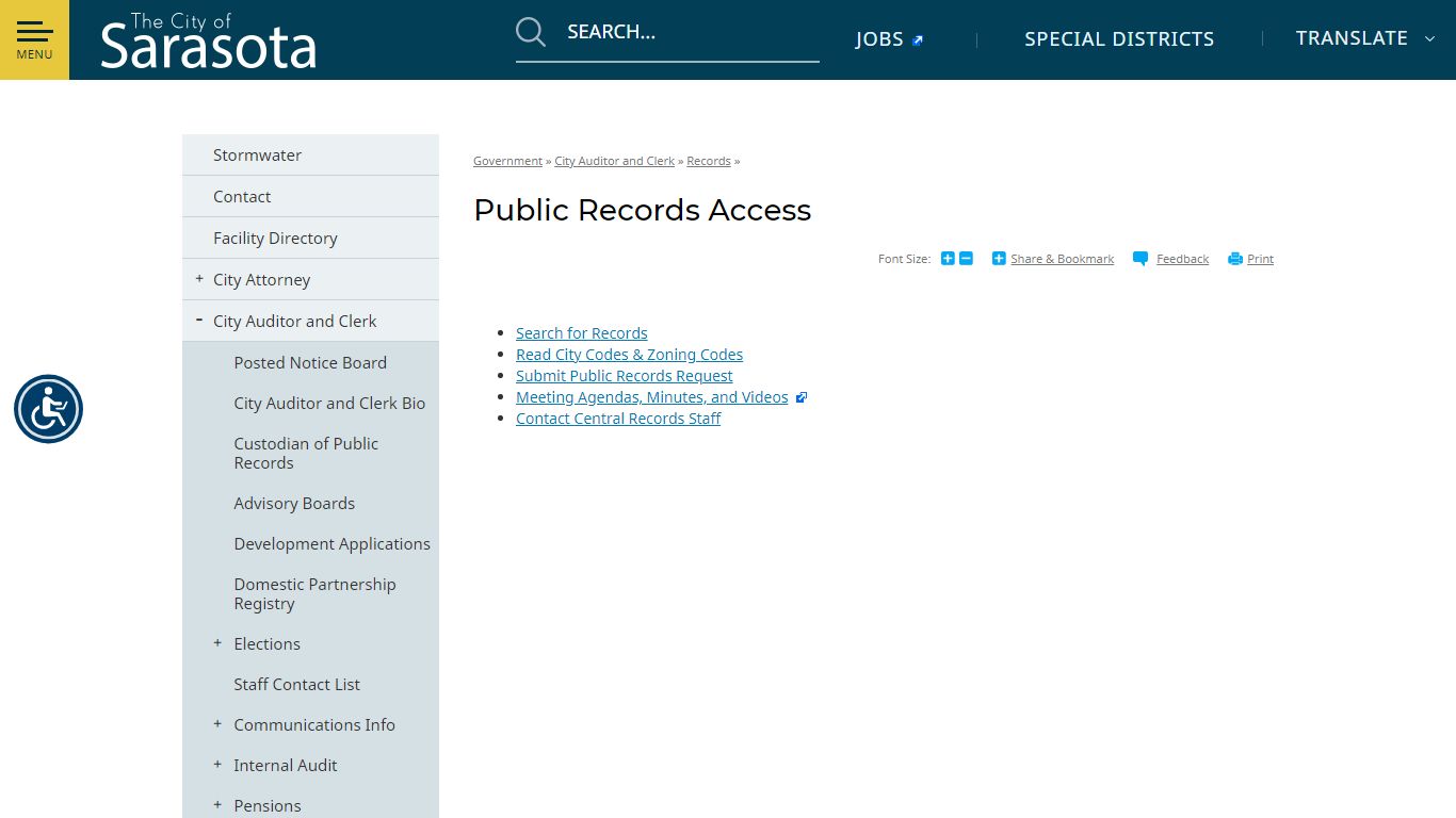 Public Records Access | City of Sarasota